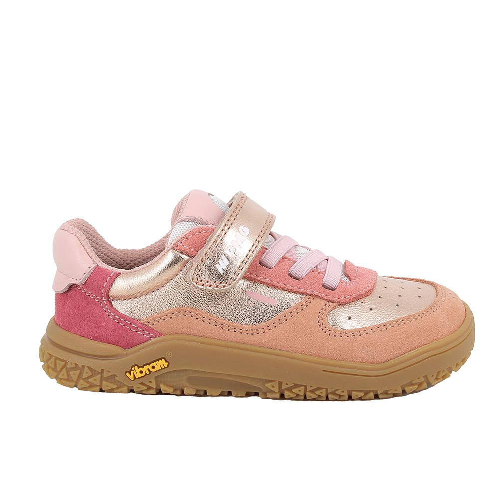 SNEAKER POUR FILLE  ROSE ET PLATINUM AVEC VELCRO