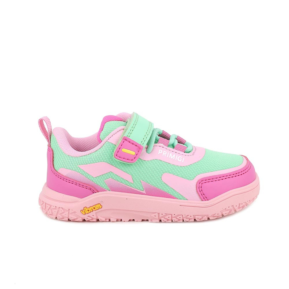 SNEAKER POUR FILLE  VERT ET ROSE AVEC VELCRO