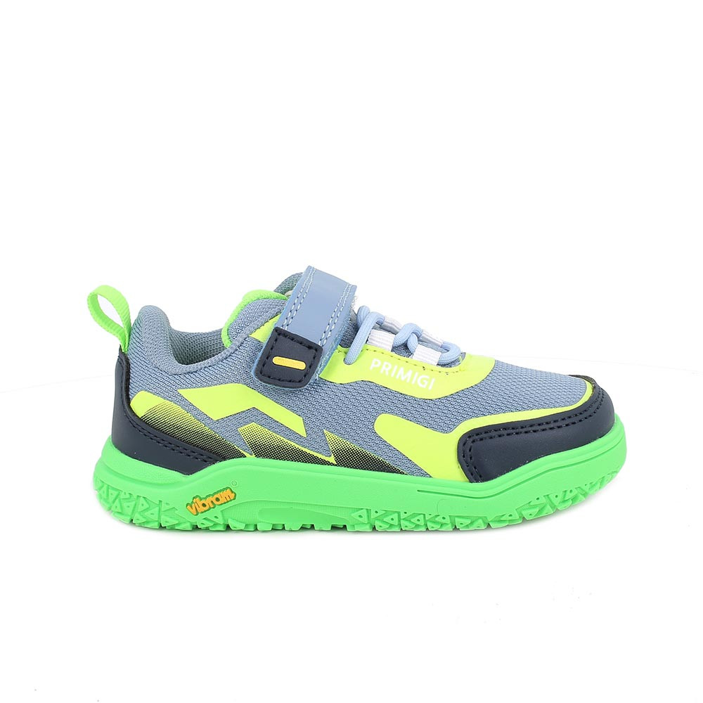 SNEAKERS FOR BOY LIGHT BLUE AND YELLOW WITH VELCRO