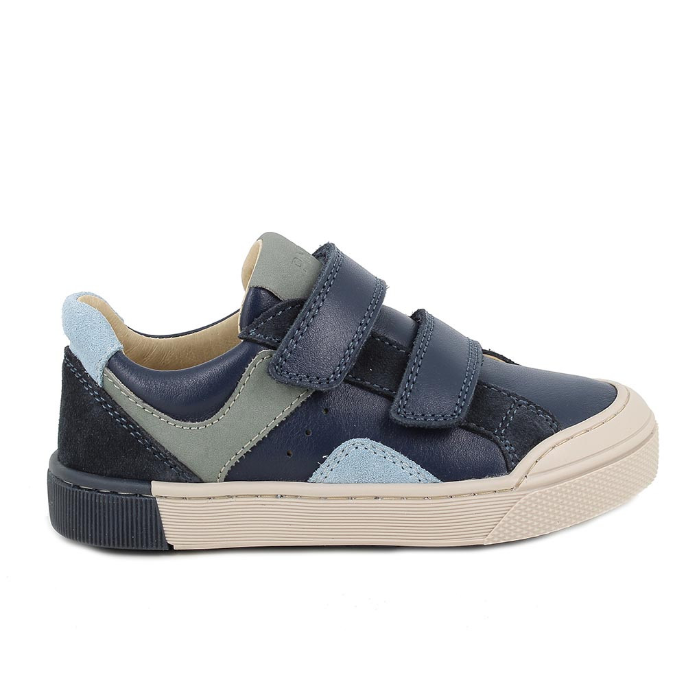 Sneakers da bambino blu con strap
