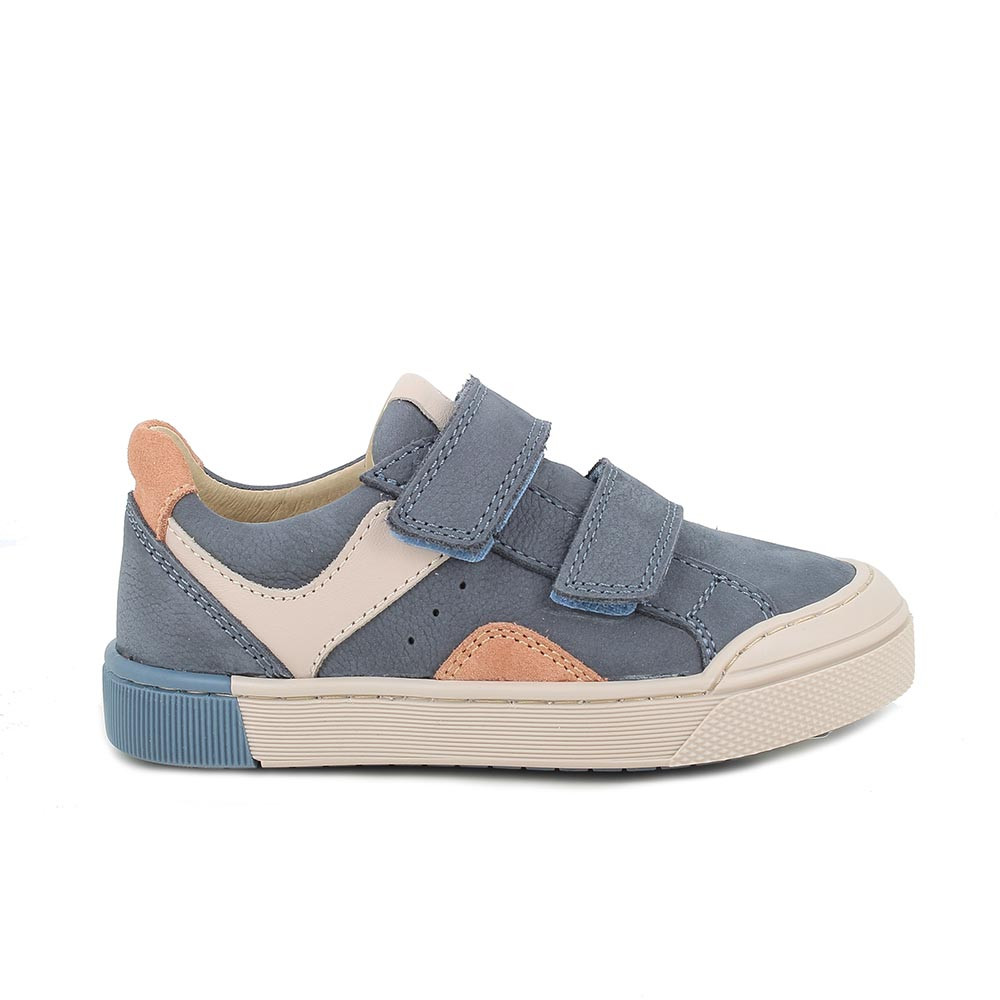 Sneakers da bambino blu con strap