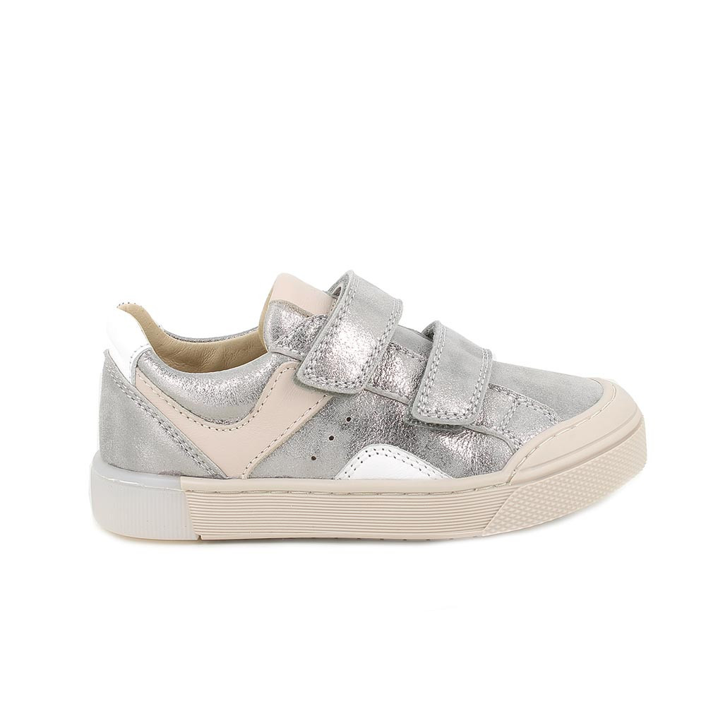SNEAKERS POUR FILLE  ARGENT  AVEC VELCRO