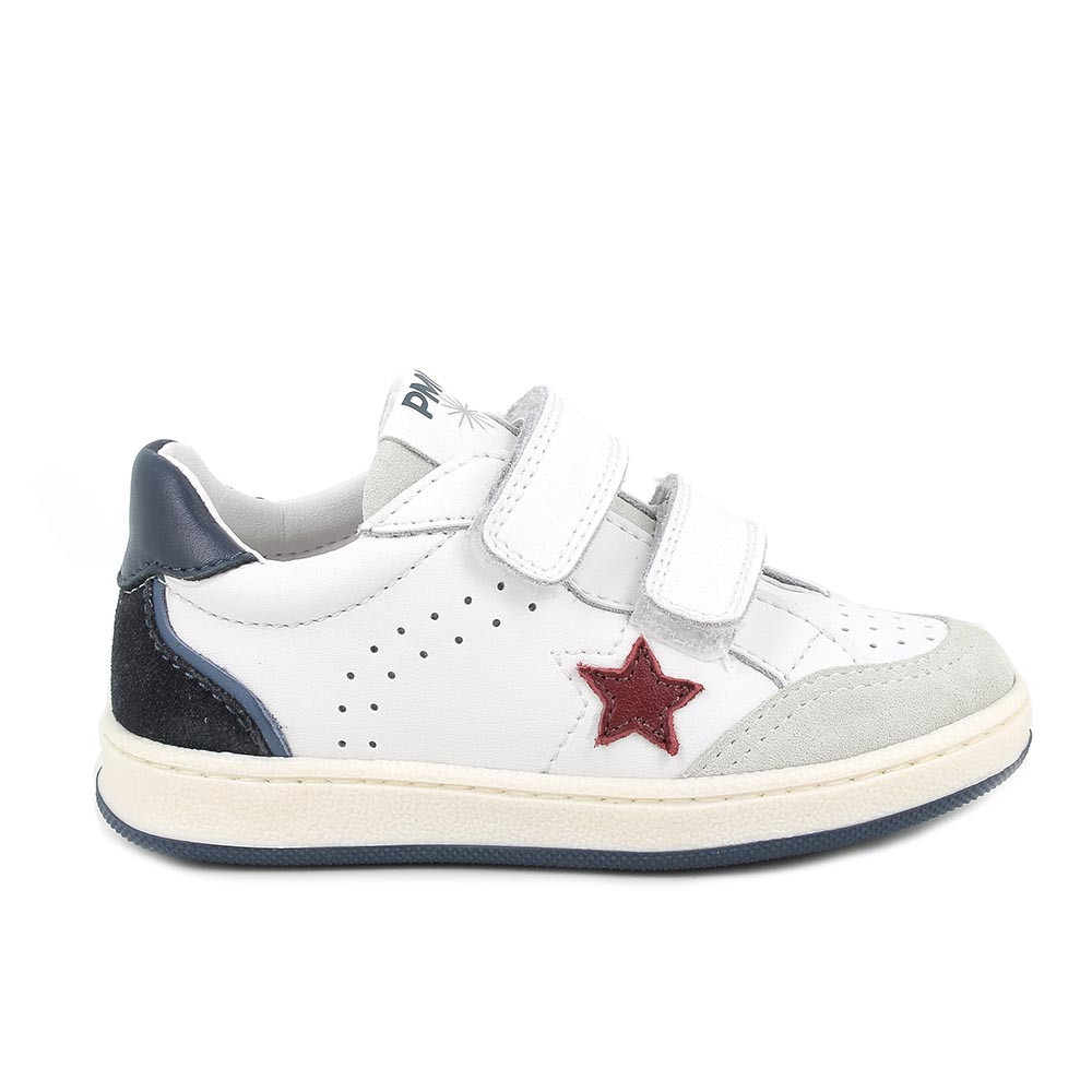 SNEAKERS POUR FILLE  BLANC  ET BLUE AVEC VELCRO