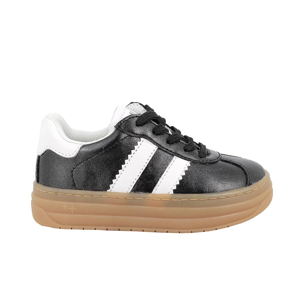 SNEAKERS POUR FILLE  NOIR ET BLANC AVEC ZIP