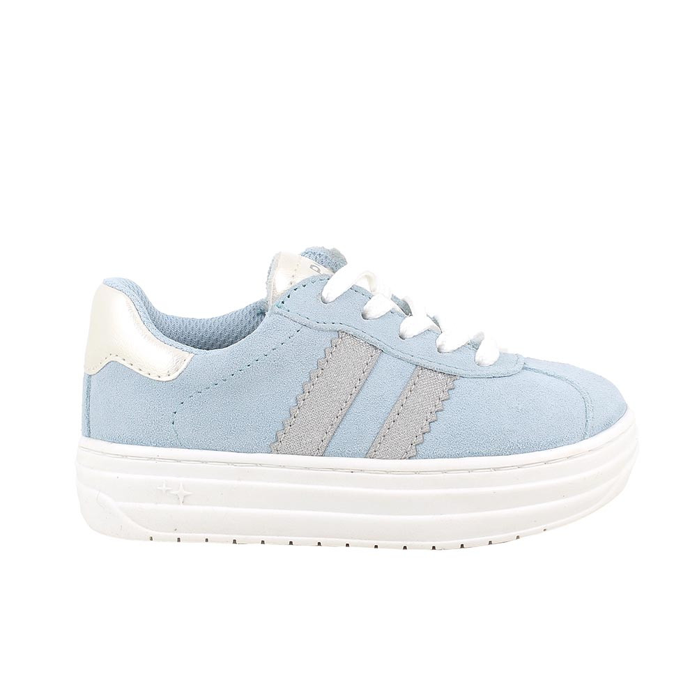 SNEAKERS POUR FILLE  BLEU CLAIR ET ARGENT AVEC ZIP