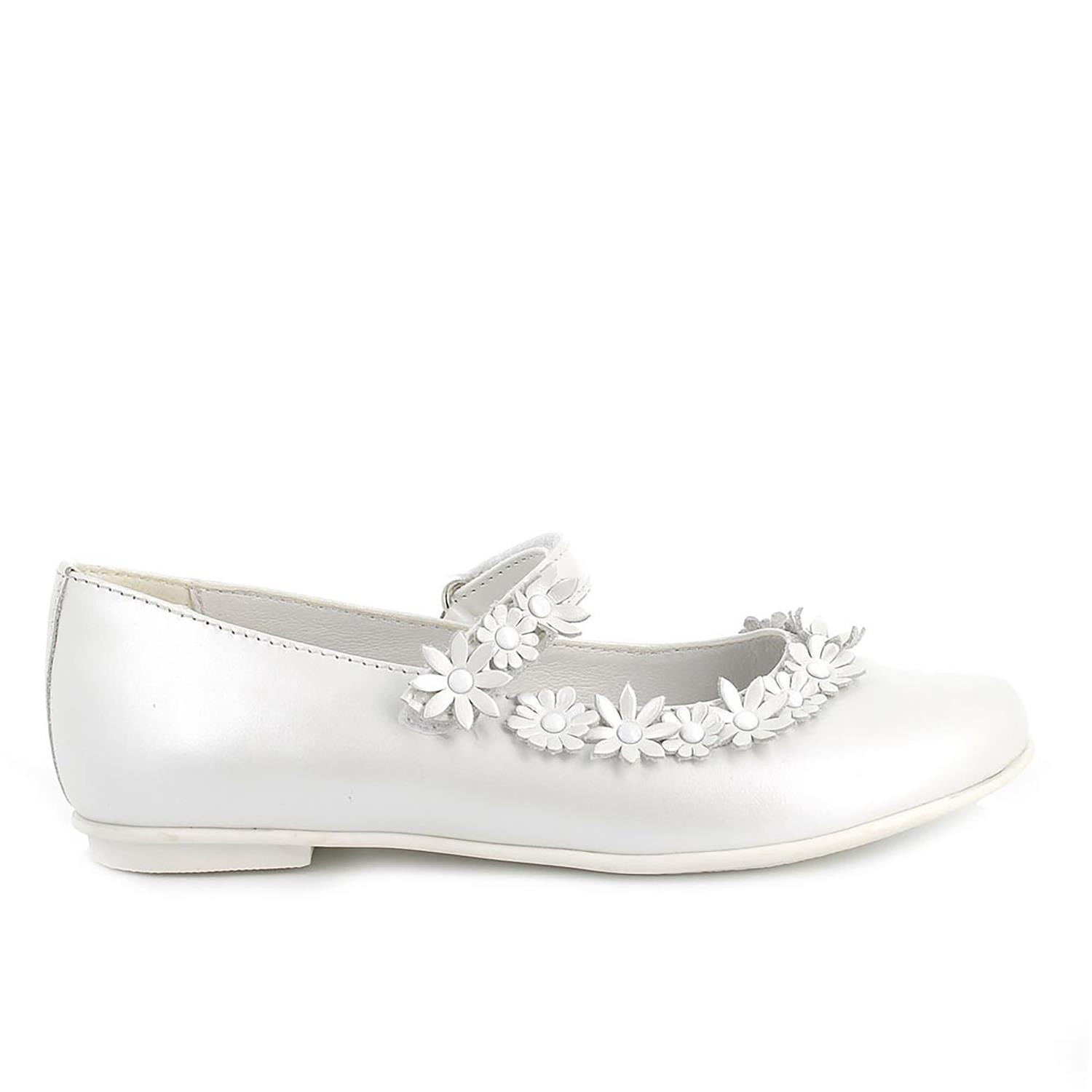 Ballerine da bambina bianco con strap