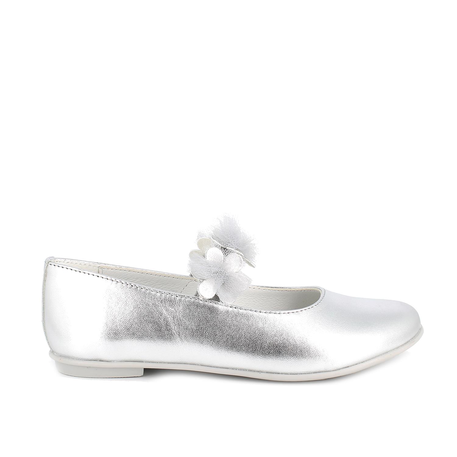 Ballerine da bambina argento con elastico