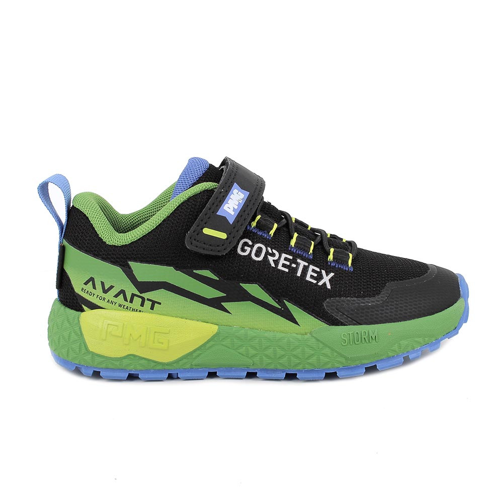 SNEAKER GORE-TEX® POUR GARÇON   NOIR ET VERT AVEC VELCRO