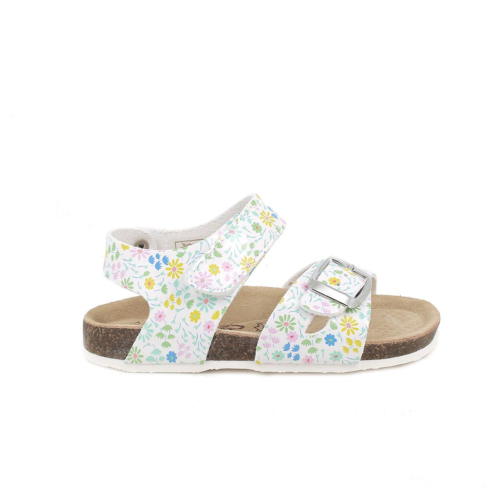 SANDALES POUR FILLE  BLANC ET TURQUOISE  AVEC VELCRO