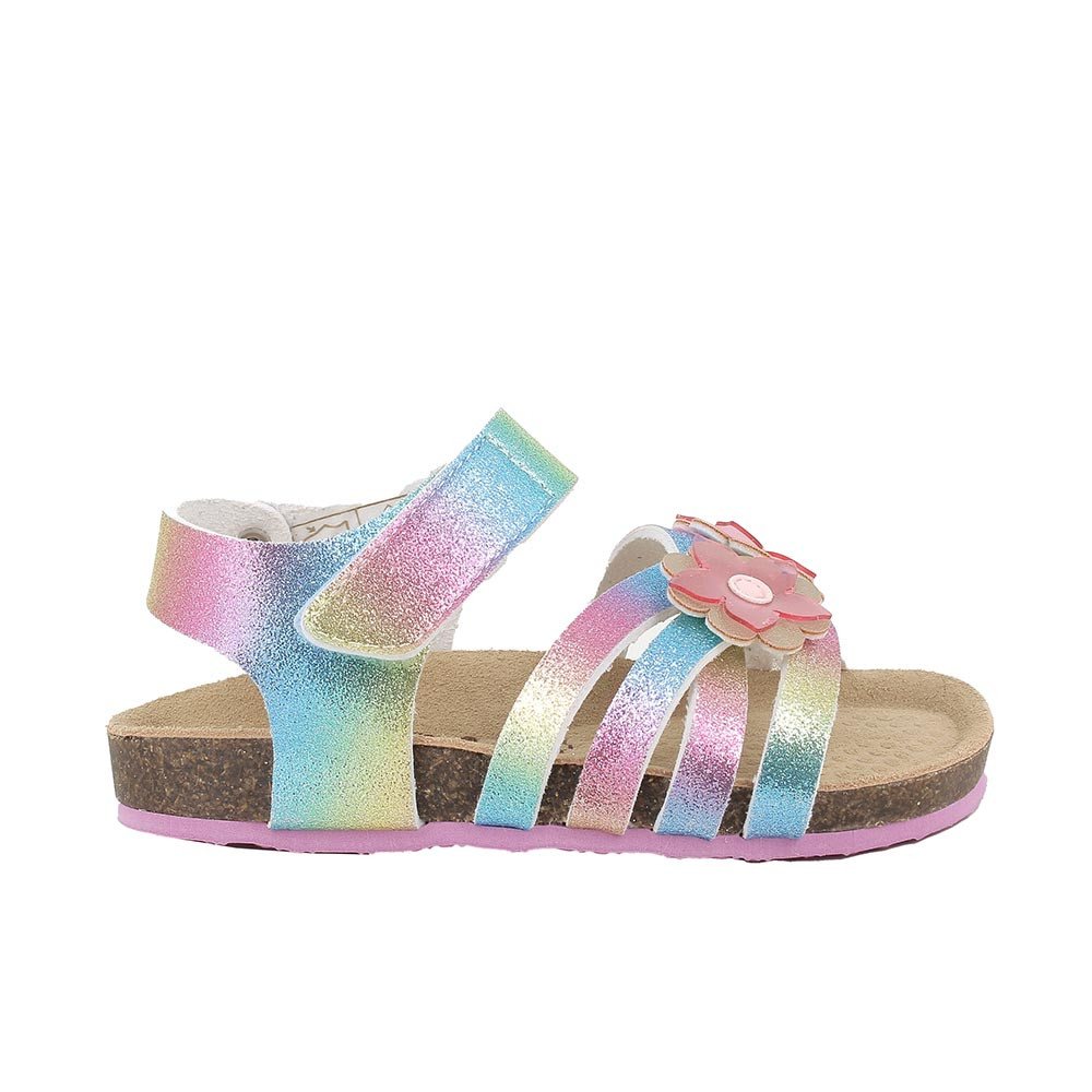 SANDALES POUR FILLE  ROSE ET BLEU CLAIR  AVEC VELCRO