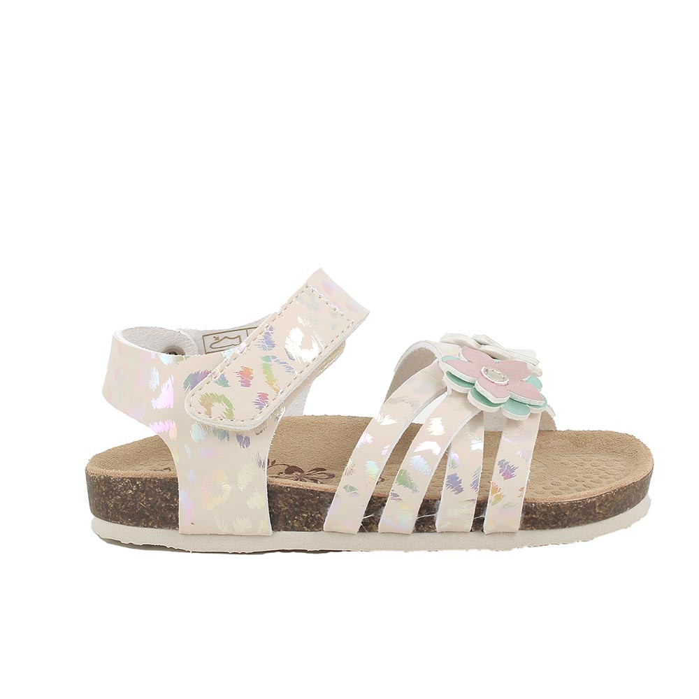 SANDALES POUR FILLE  BEIGE ET VERT  AVEC VELCRO