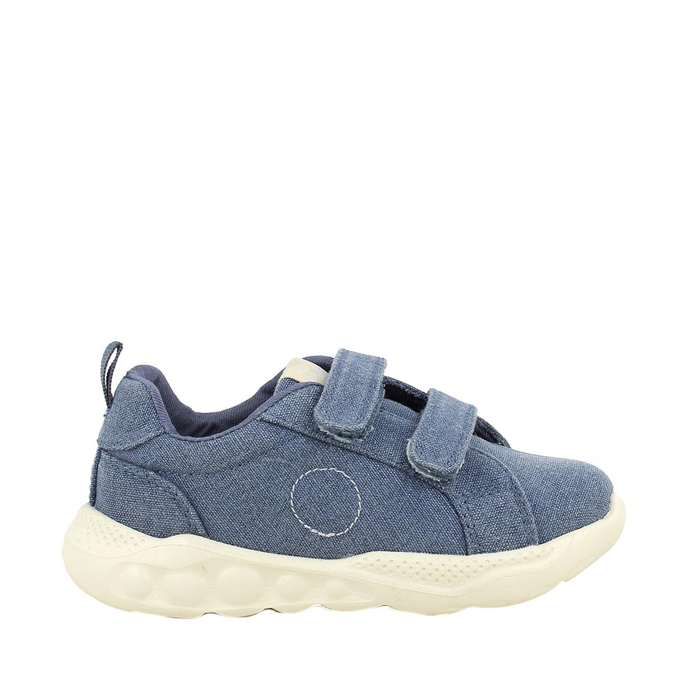 Sneakers da bambino blu con strap