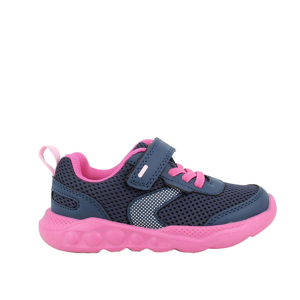 SNEAKERS POUR FILLE  BLEU ET ROSE AVEC VELCRO