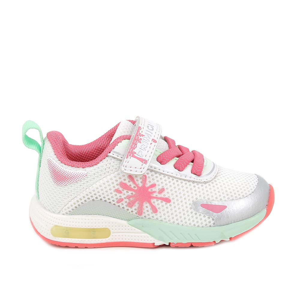 SNEAKERS POUR FILLE  BIANCO ET ROSE  AVEC VELCRO