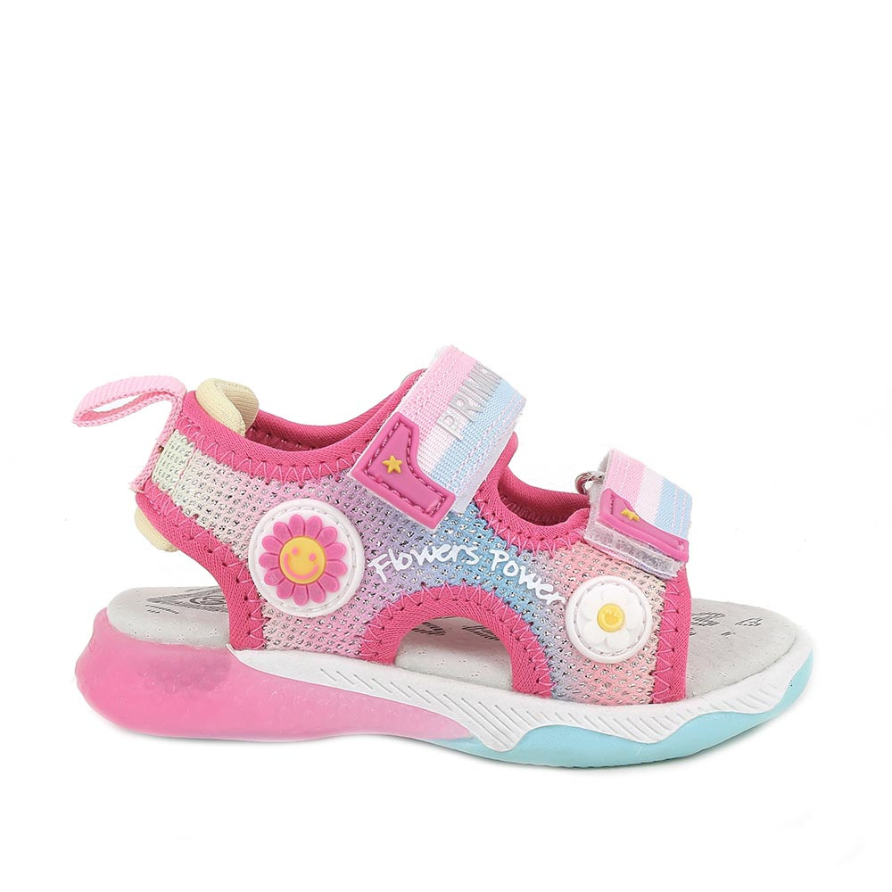 SANDALES POUR FILLE  FUCHSIA ET TURQUOISE  AVEC VELCRO