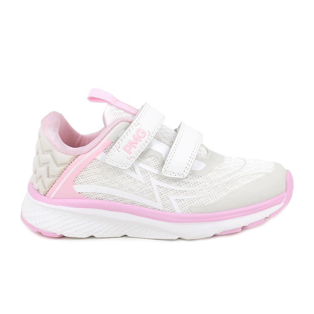 SNEAKERS POUR FILLE  BIANCO ET ROSE  AVEC VELCRO