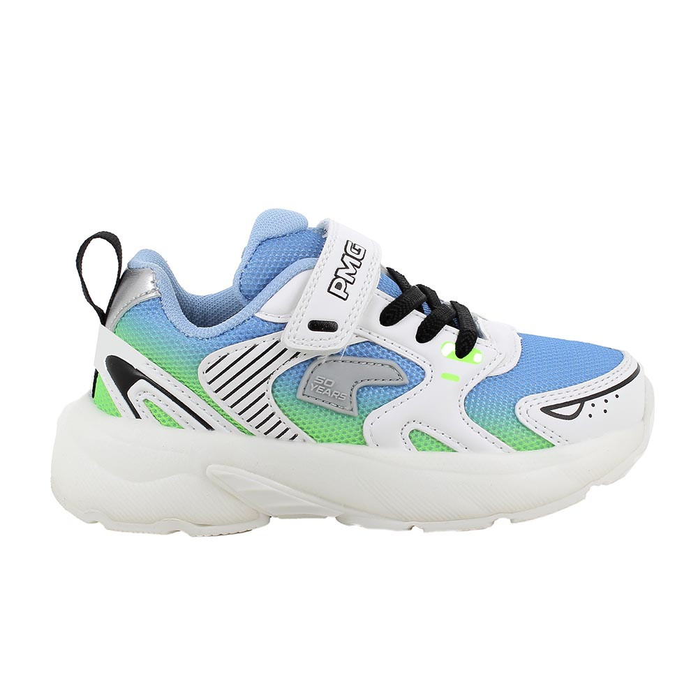 SNEAKER POUR GARÇON   TURQUOISE ET BLANC AVEC VELCRO