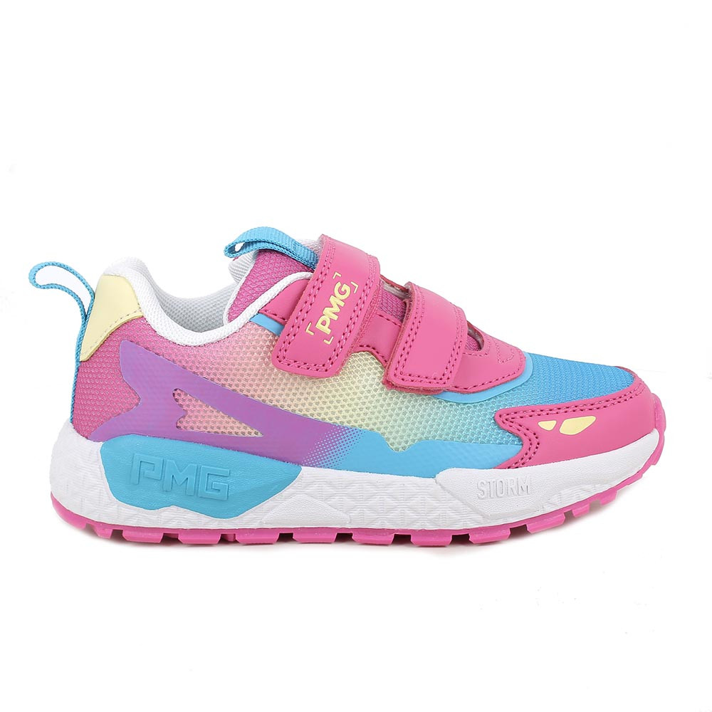 SNEAKERS POUR FILLE  FUCHSIA ET BLEU CLAIR AVEC VELCRO