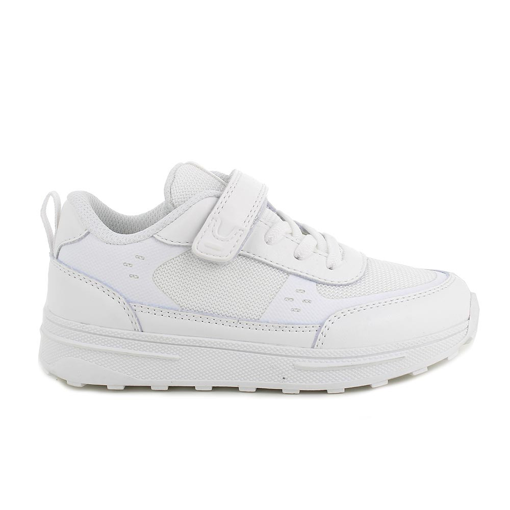 Sneakers da bambino bianco con strap