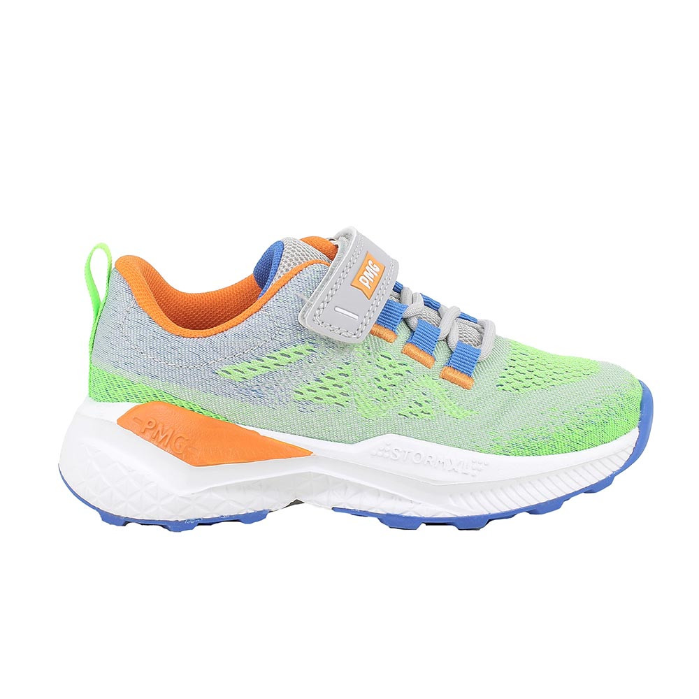 SNEAKER POUR GARÇON   VERT ET GRIS AVEC VELCRO