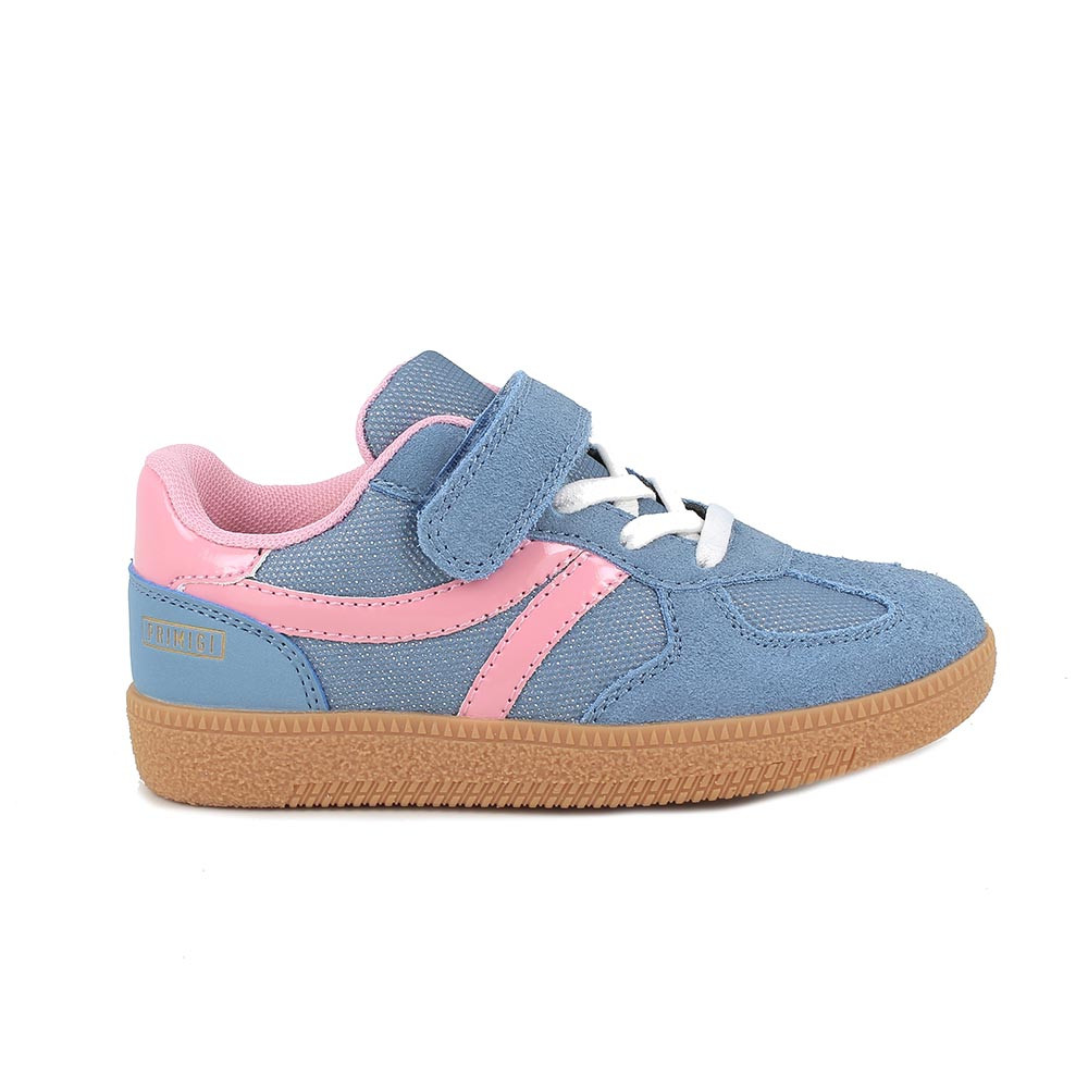 SNEAKERS POUR FILLE  BLEU CLAIR ET ROSE AVEC VELCRO