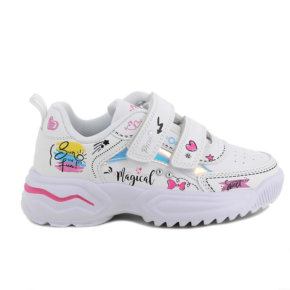 SNEAKERS POUR FILLE  BLANC  AVEC VELCRO