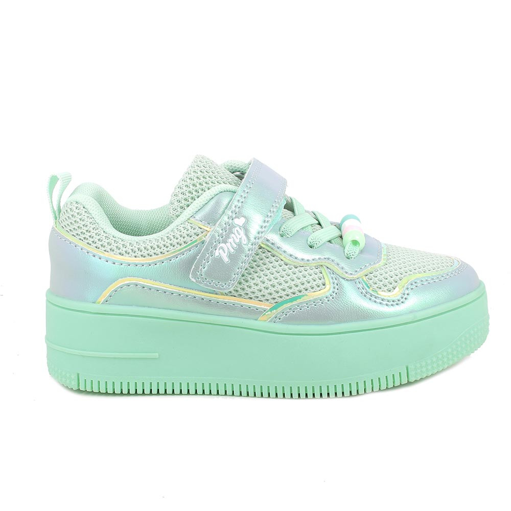 SNEAKERS AVEC COIN POUR FILLE  VERT AVEC VELCRO