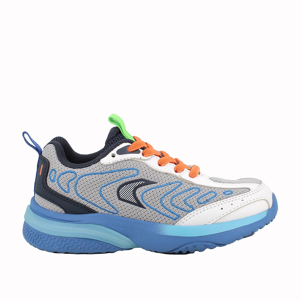 SNEAKERS FUER JUNGEN  GRAU UND HELLBLAU MIT SENKEL