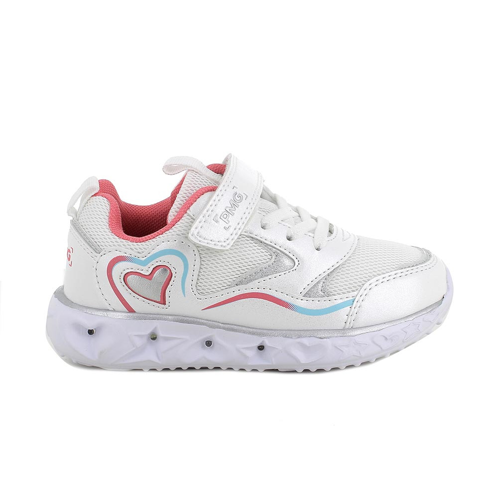 SNEAKERS POUR FILLE  BIANCO ET ROSE  AVEC VELCRO