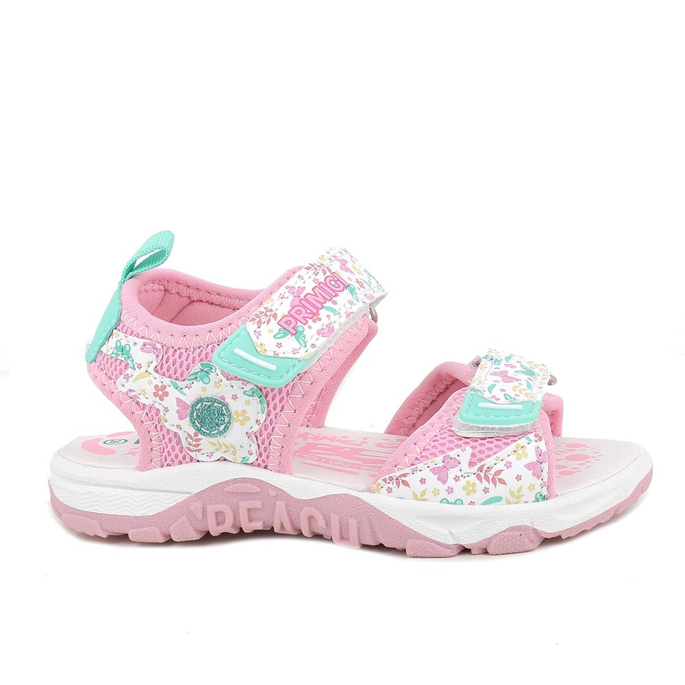 SANDALES POUR FILLE  ROSE ET VERT AVEC VELCRO