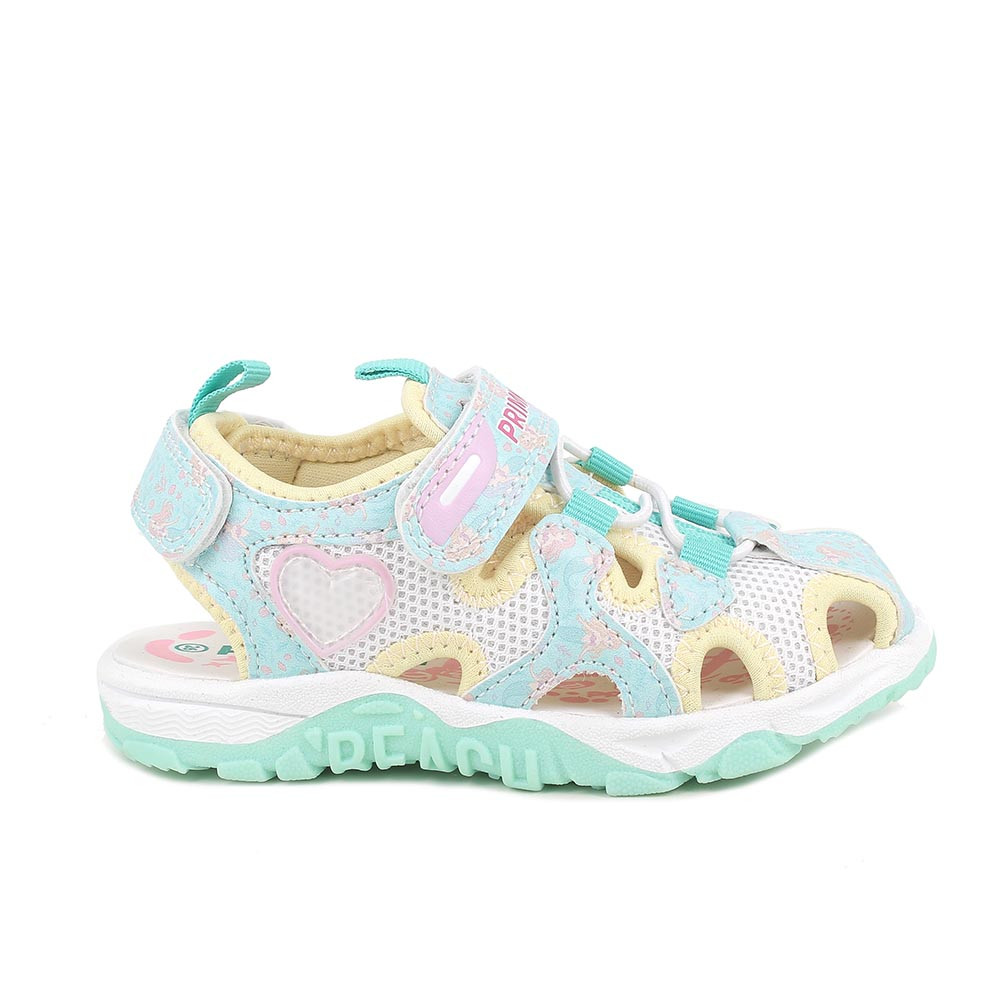 SANDALES POUR FILLE  TURQUOISE ET BLANC  AVEC VELCRO