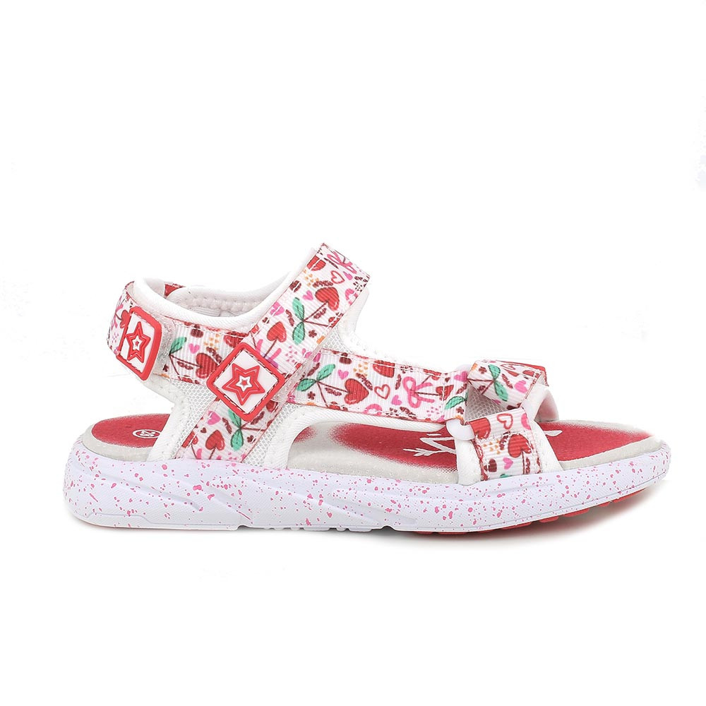 SANDALES POUR FILLE  ROSE ET BLANC  AVEC VELCRO