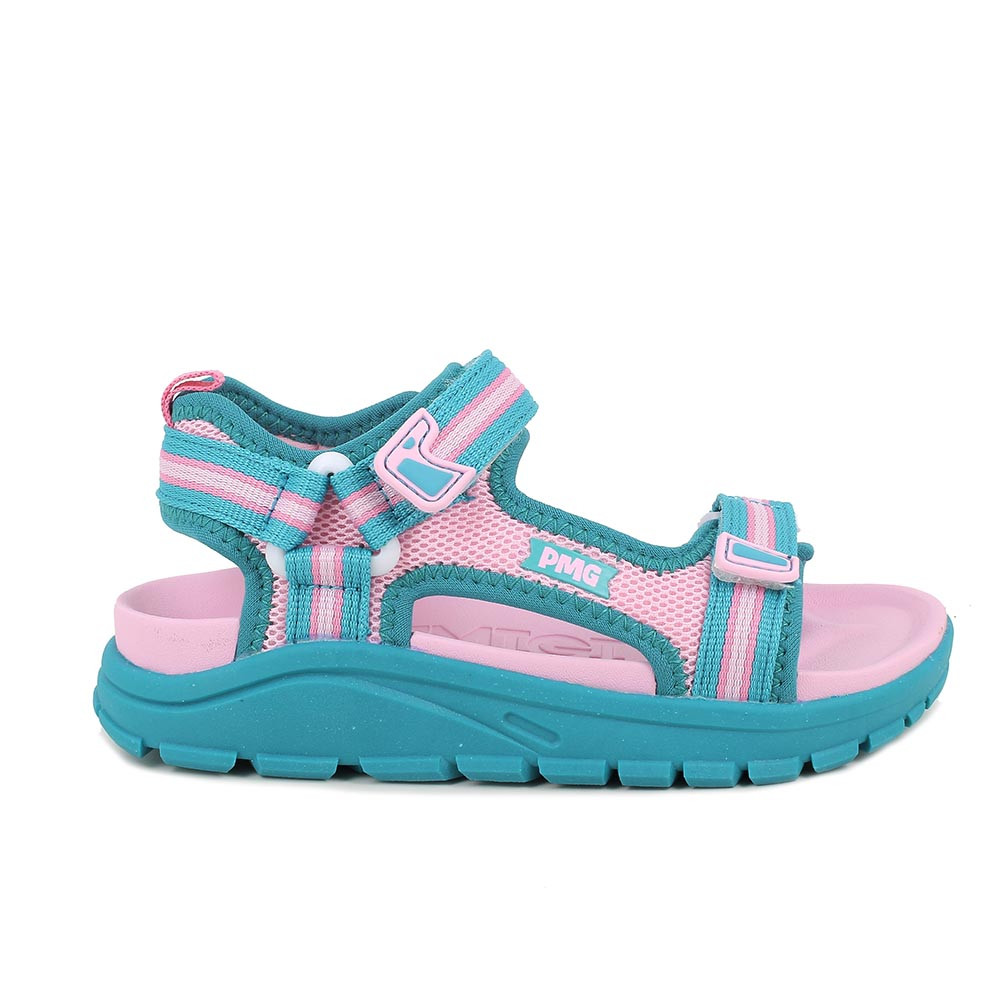SANDALES POUR FILLE  TURQUOISE ET ROSE  AVEC VELCRO