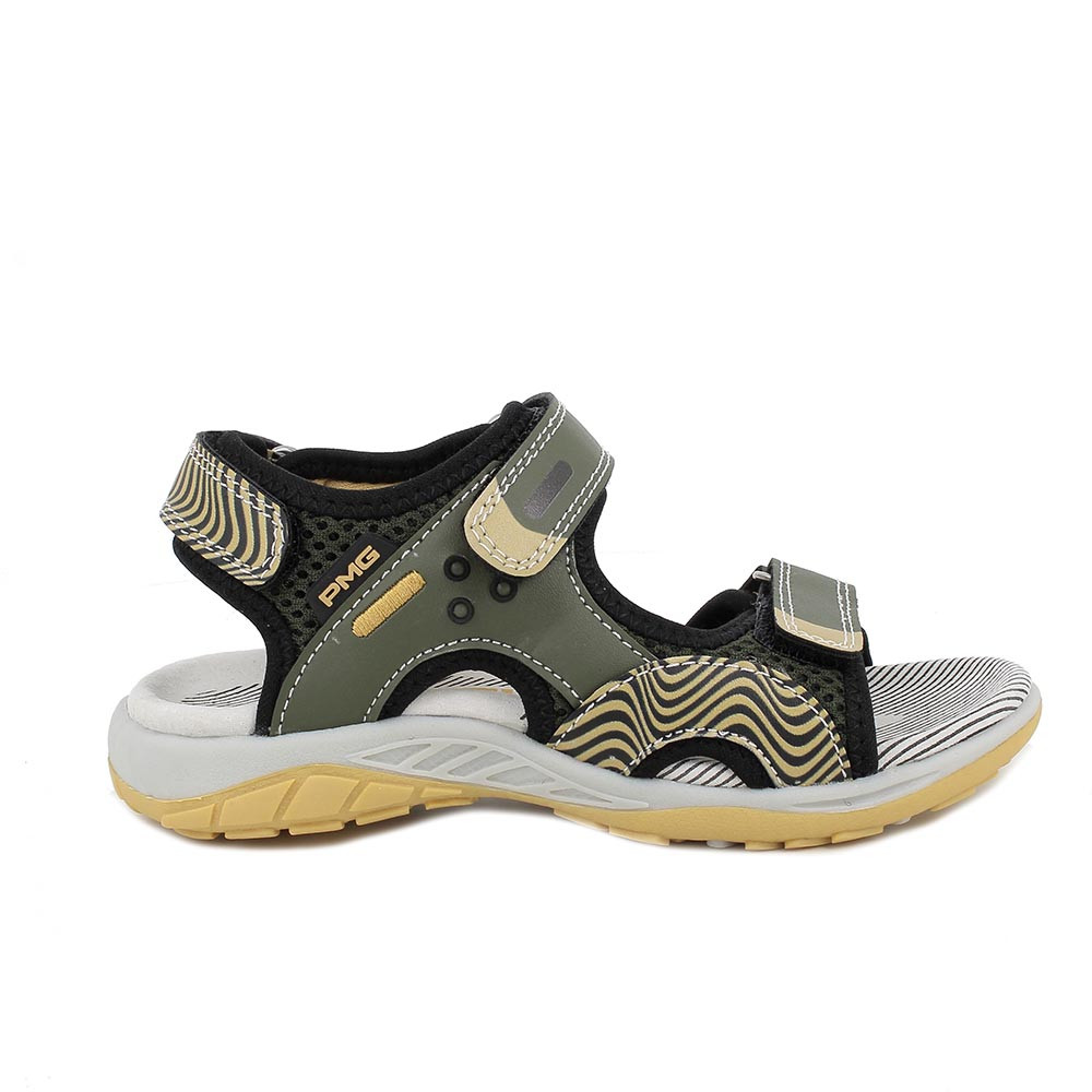 Sandali da bambino verde e giallo con strap