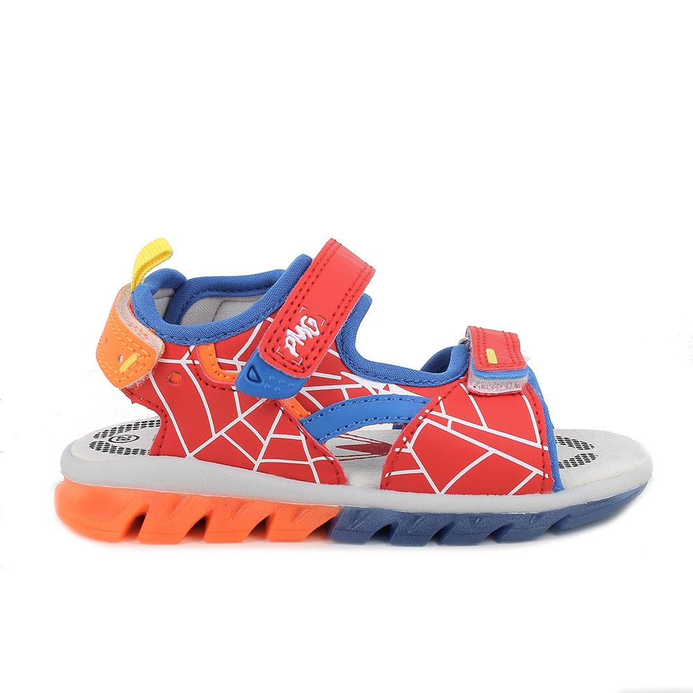 Sandali da bambino rosso e blu con strap