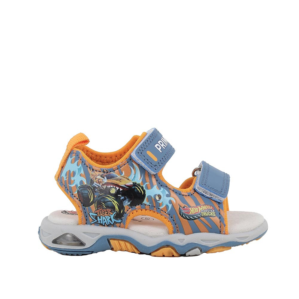 SANDALS FOR BOYS  ORANGE AND LIGHT BLUE WITH VELCRO
