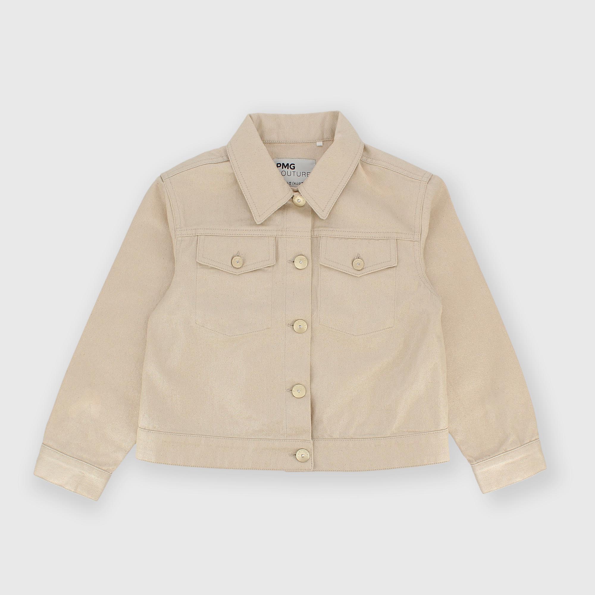 Cazadora de algodón para niña beige