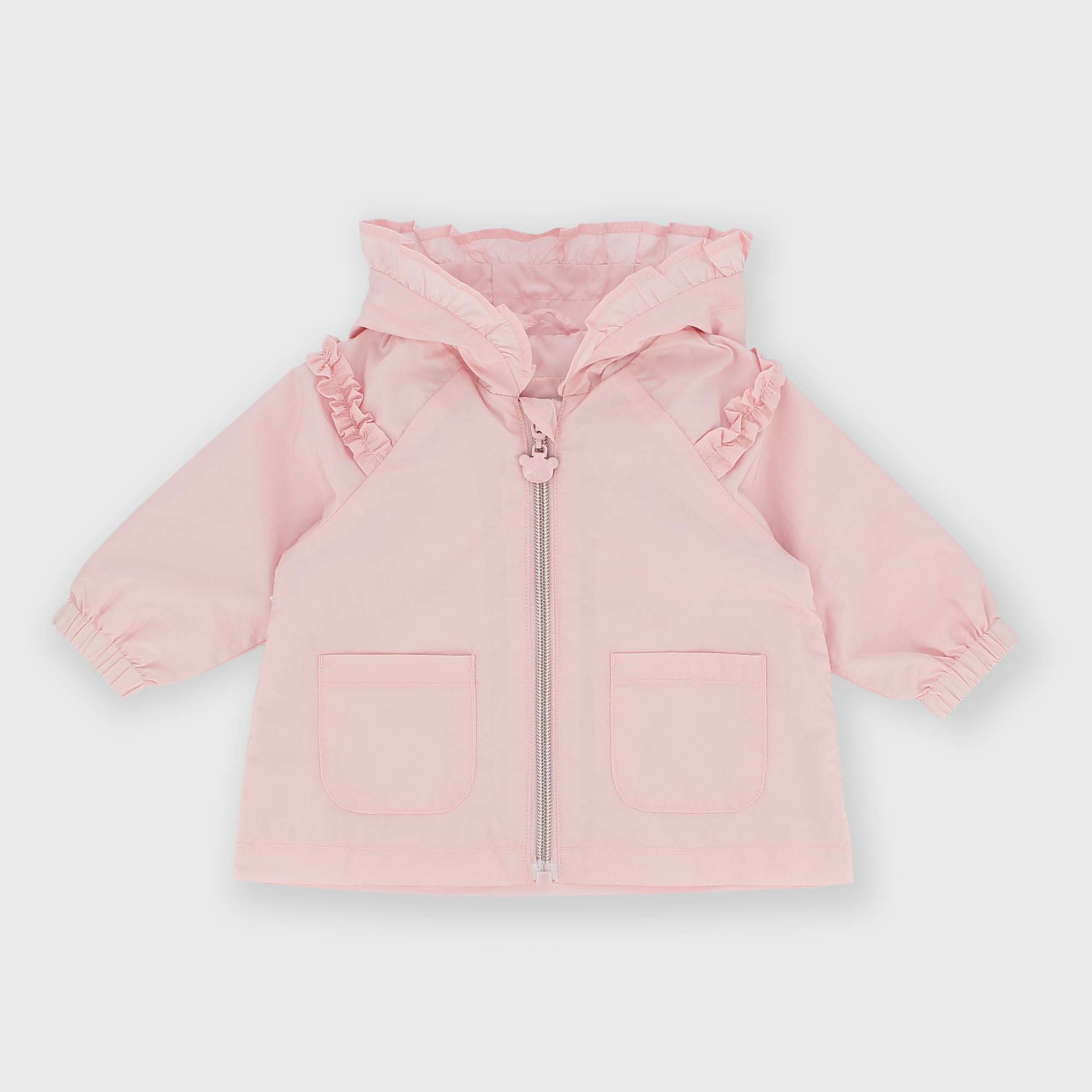 Blouson avec capuchon pour fillette rose