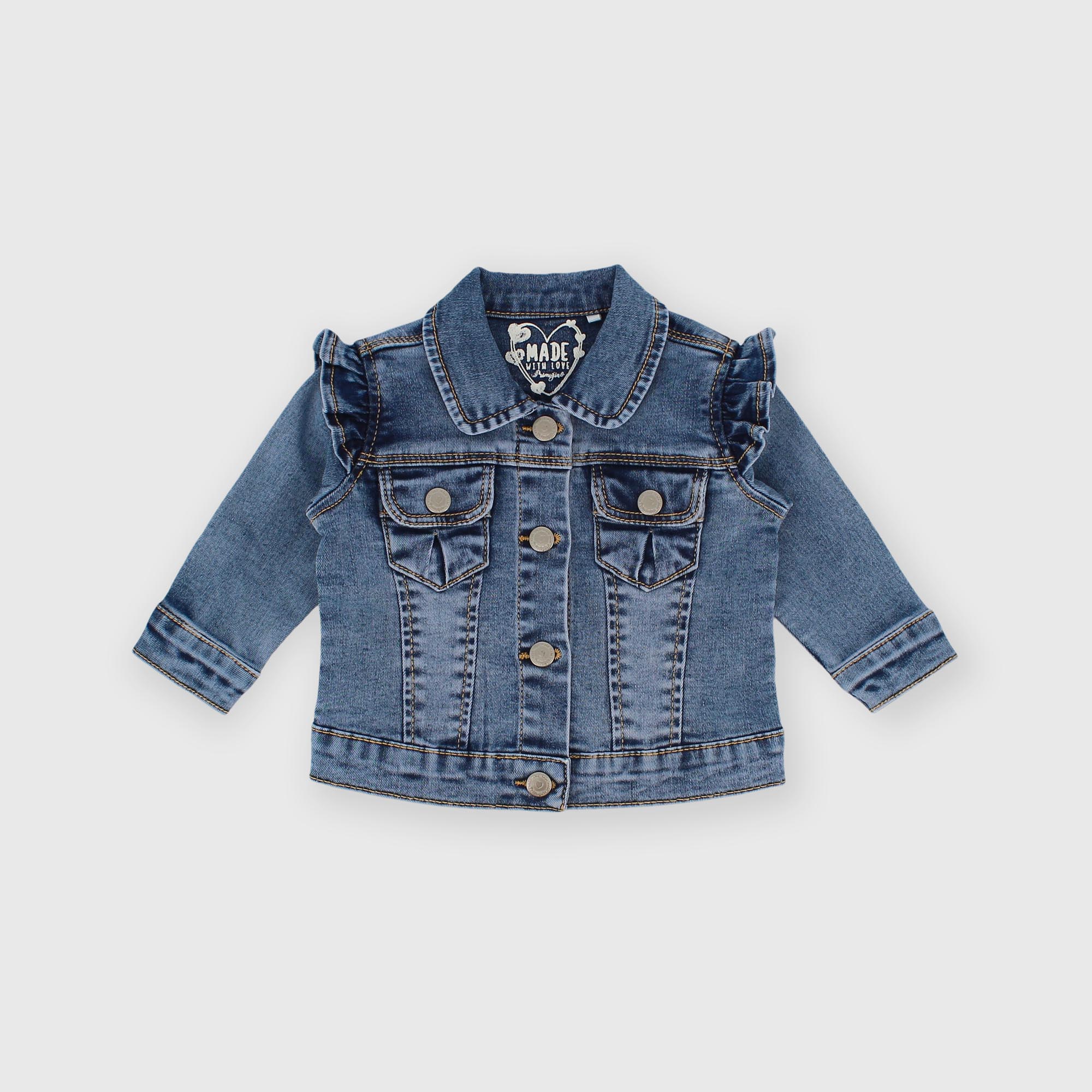 Blouson en jeans pour fillette bleu