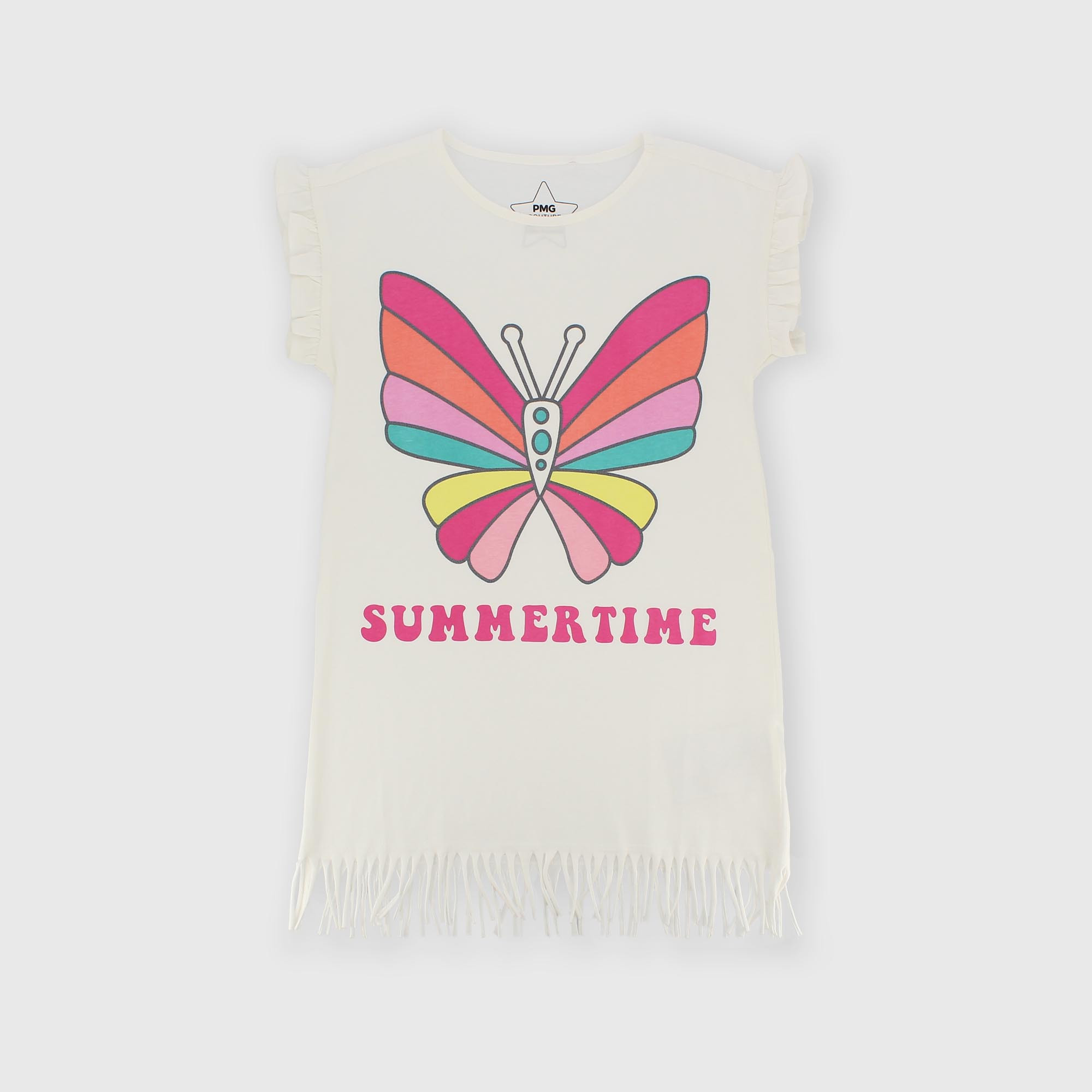 Jersey dress for girl white