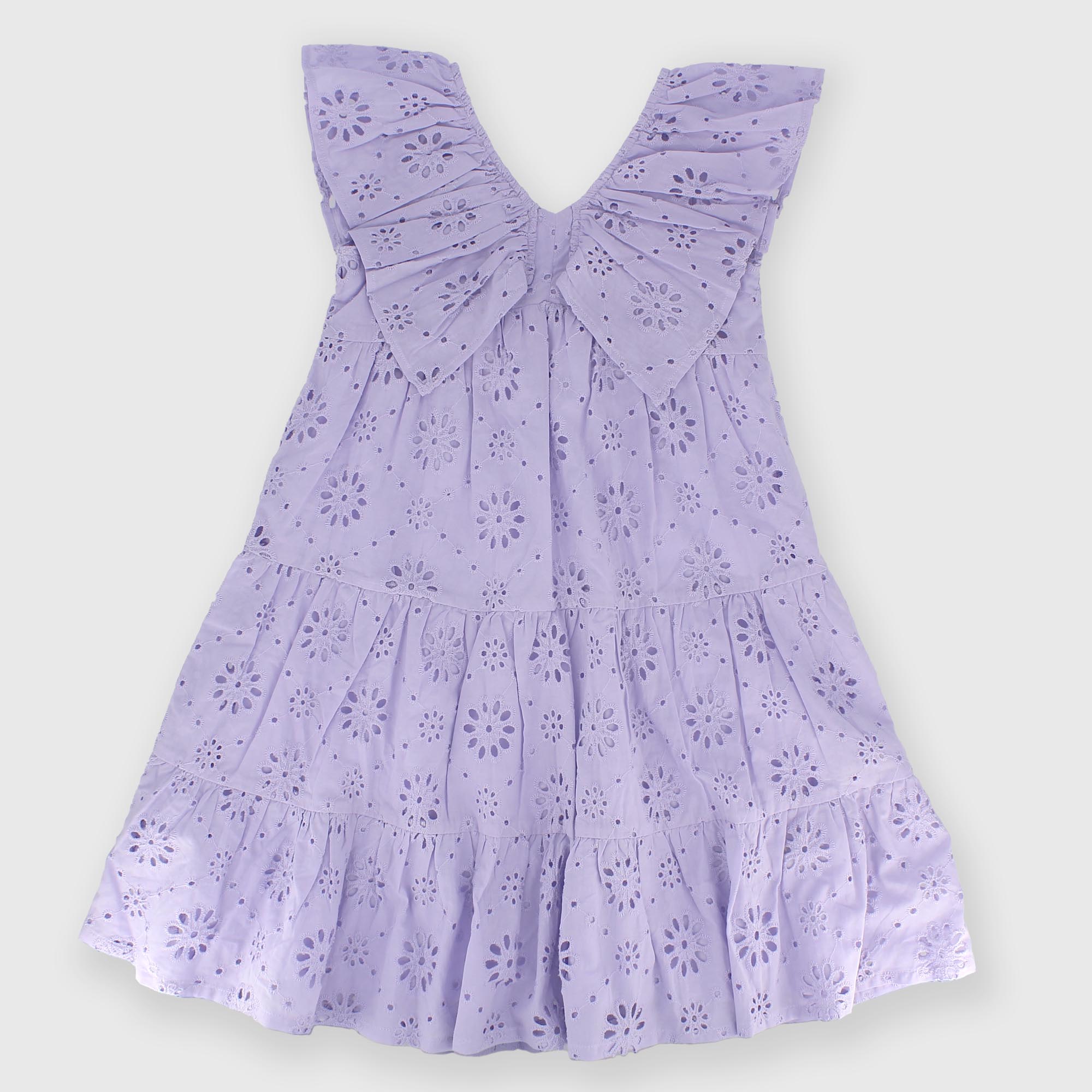 Robe en dentelle san gallo pour fillette violet