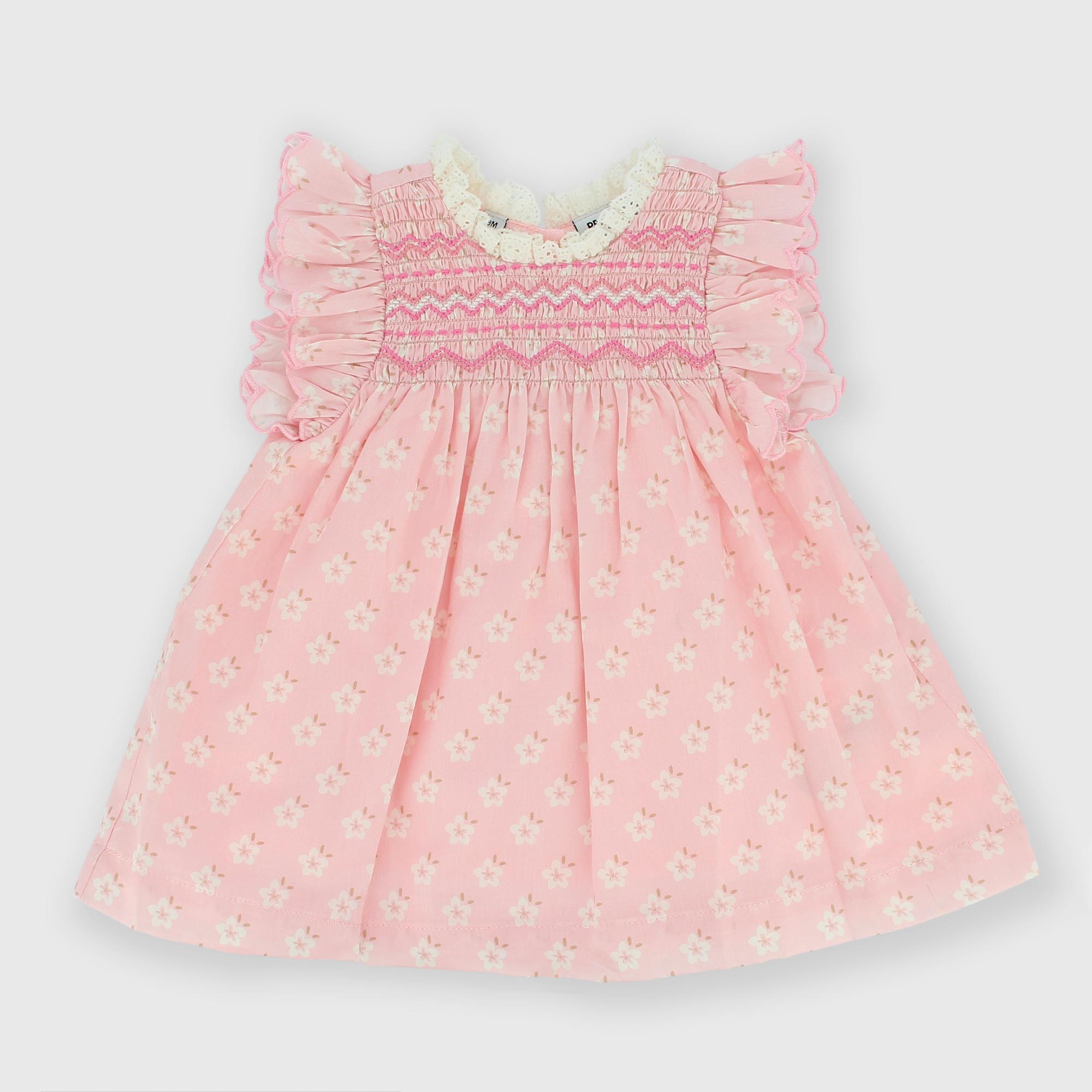 Robe en coton pour fillette rose