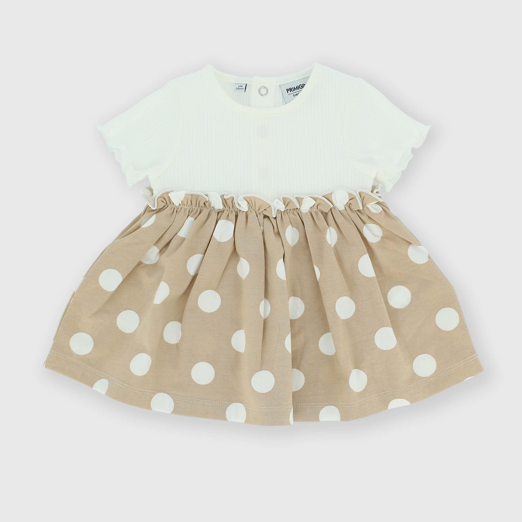 Robe en coton pour fillette beige