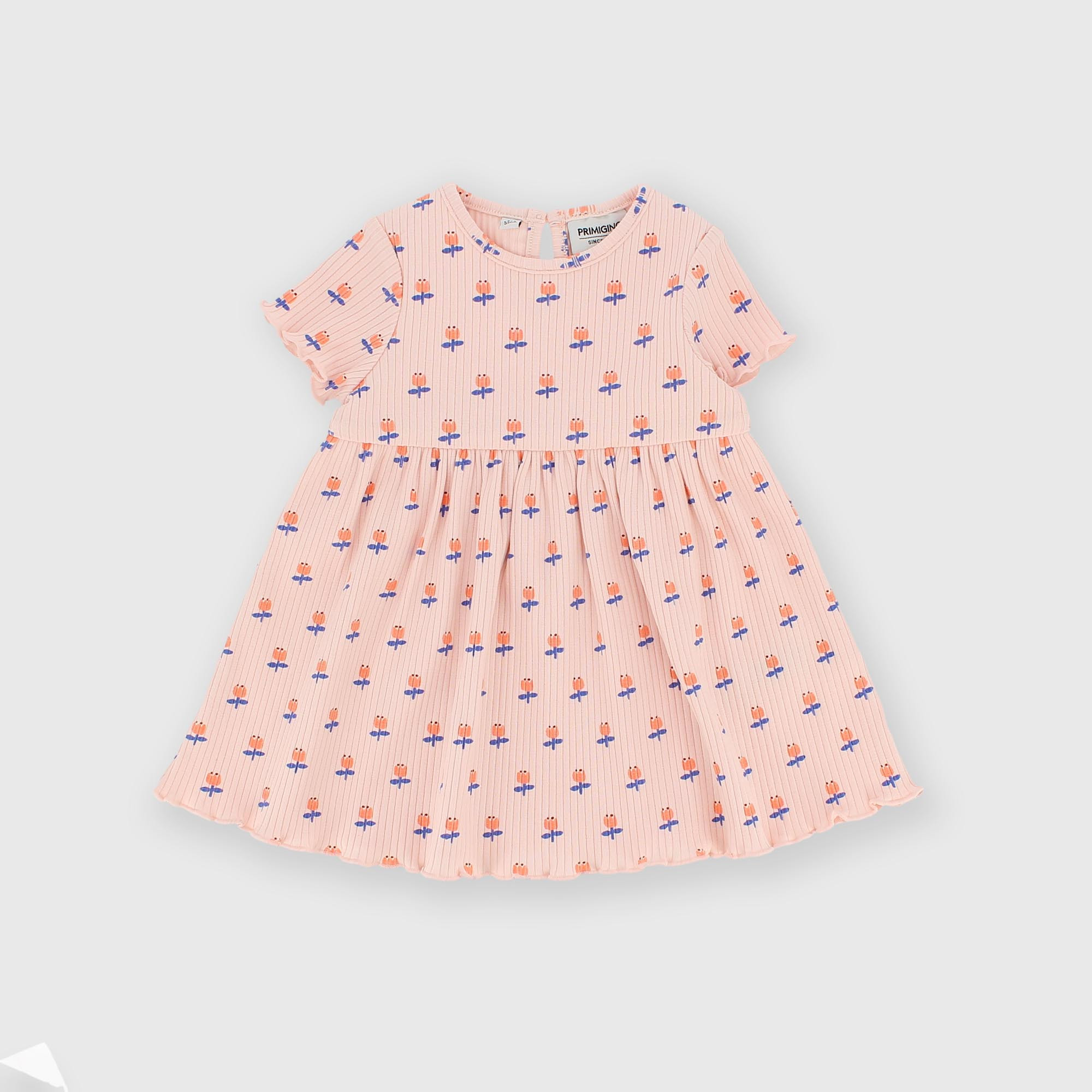 Robe en côtelé pour fillette rose