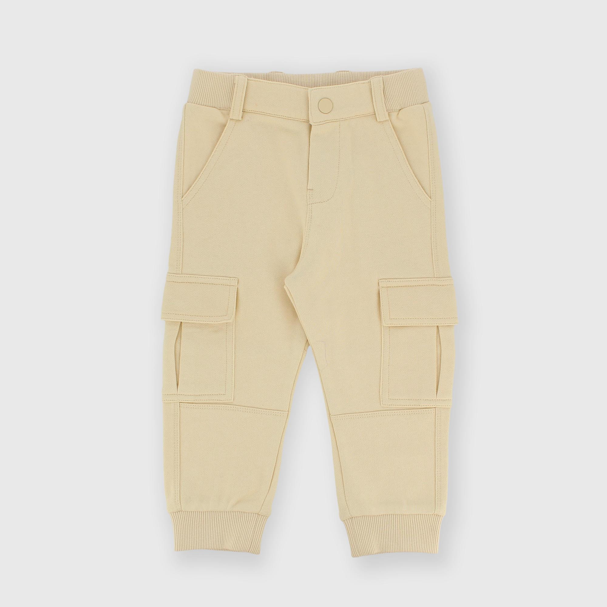 Pantalón de felpa para niño beige