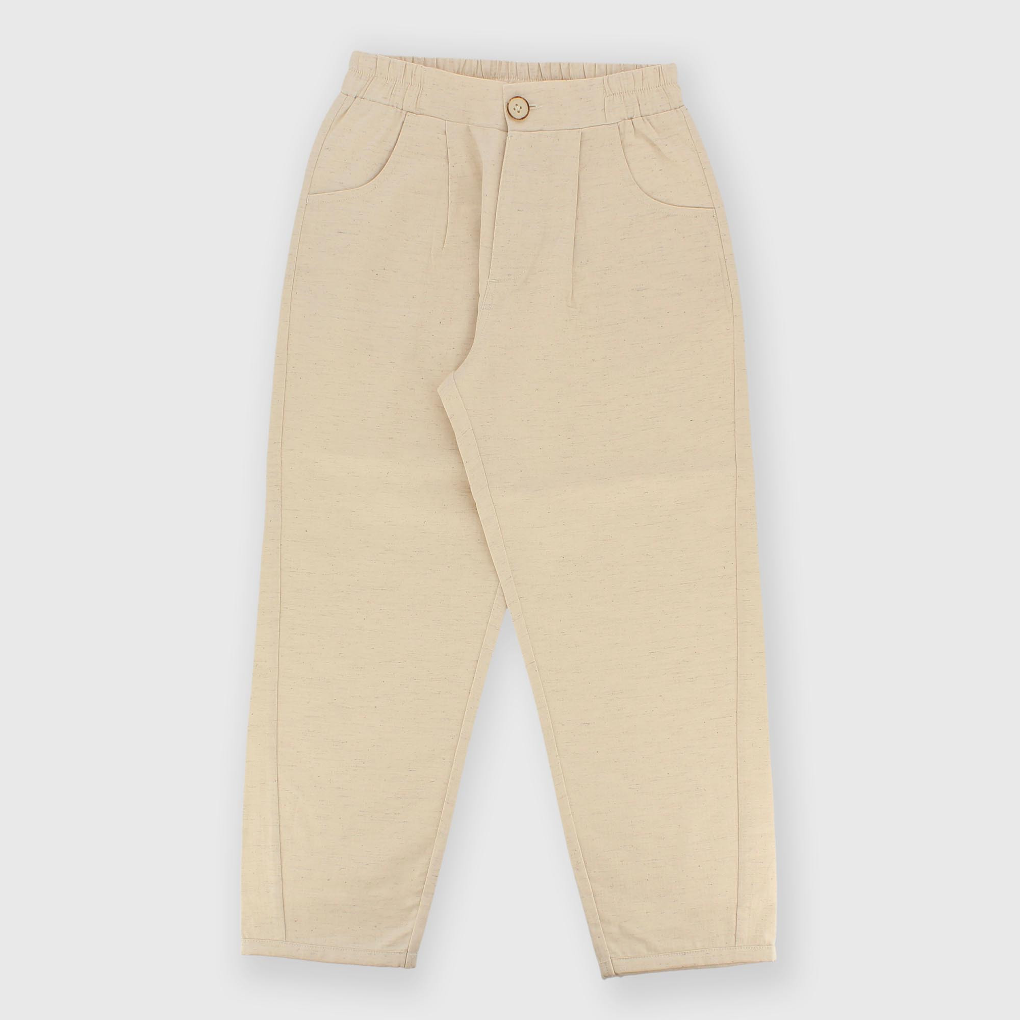 Pantalón de lino para niño beige