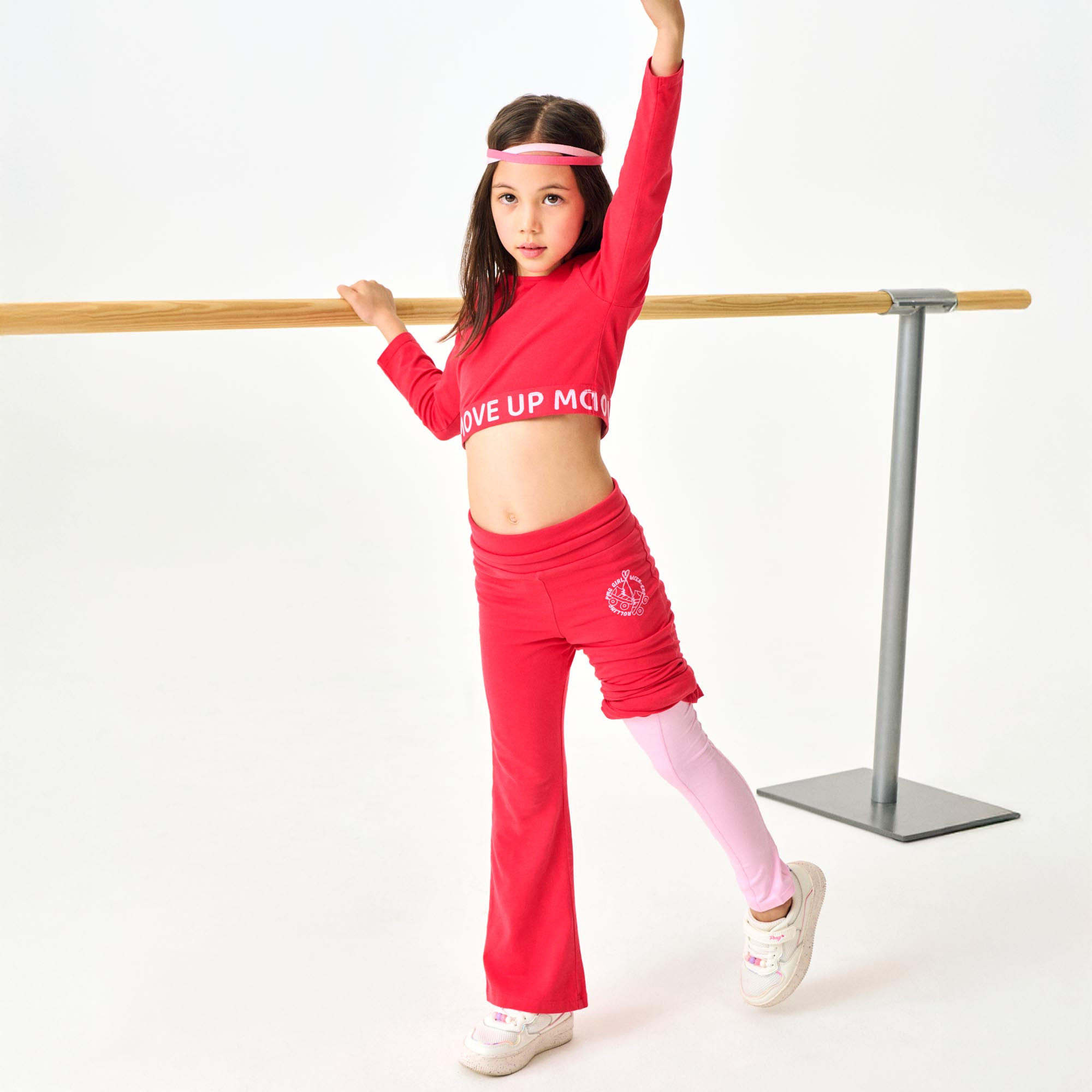 Leggings en jersey pour fillette rouge