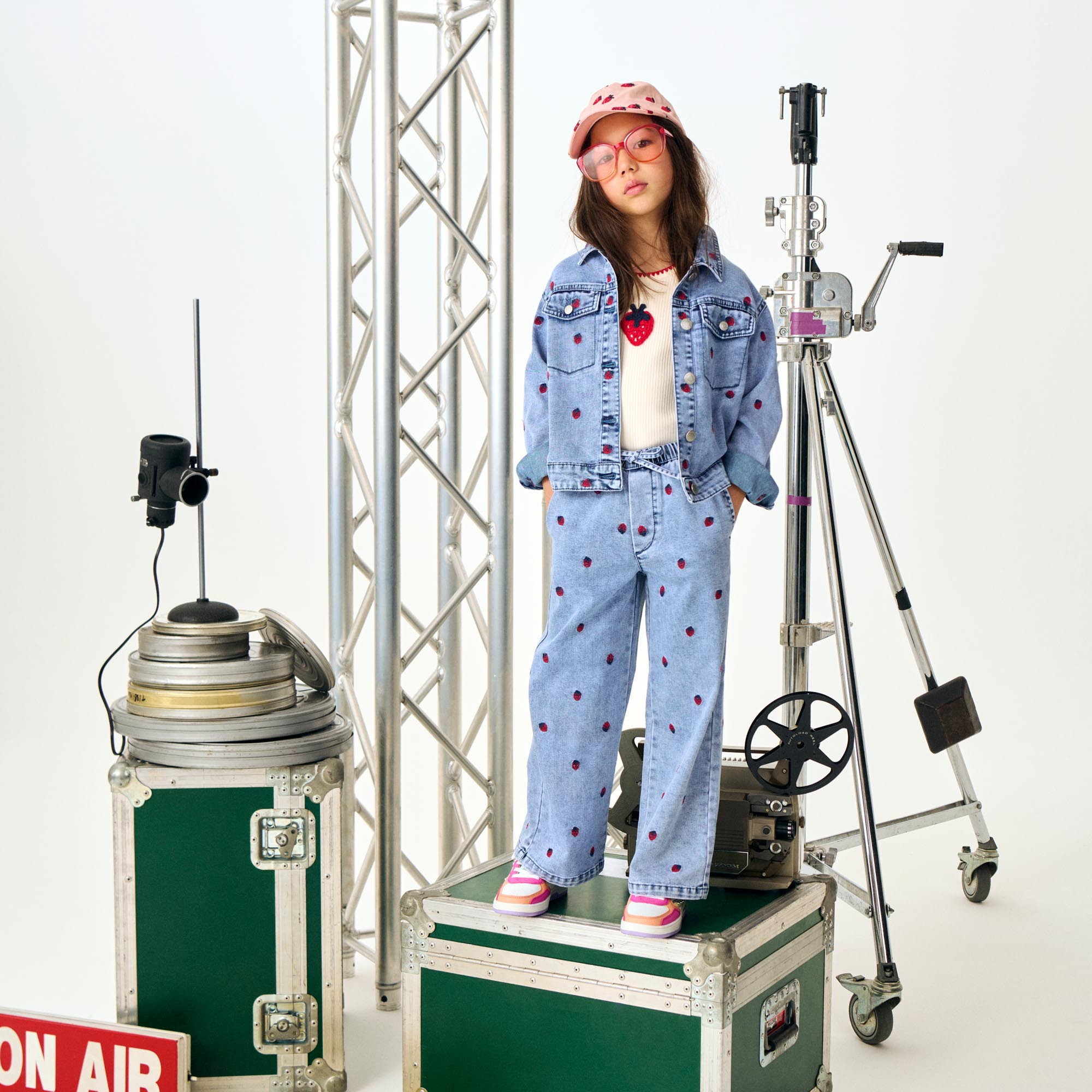 Pantalone in jeans da bambina blu