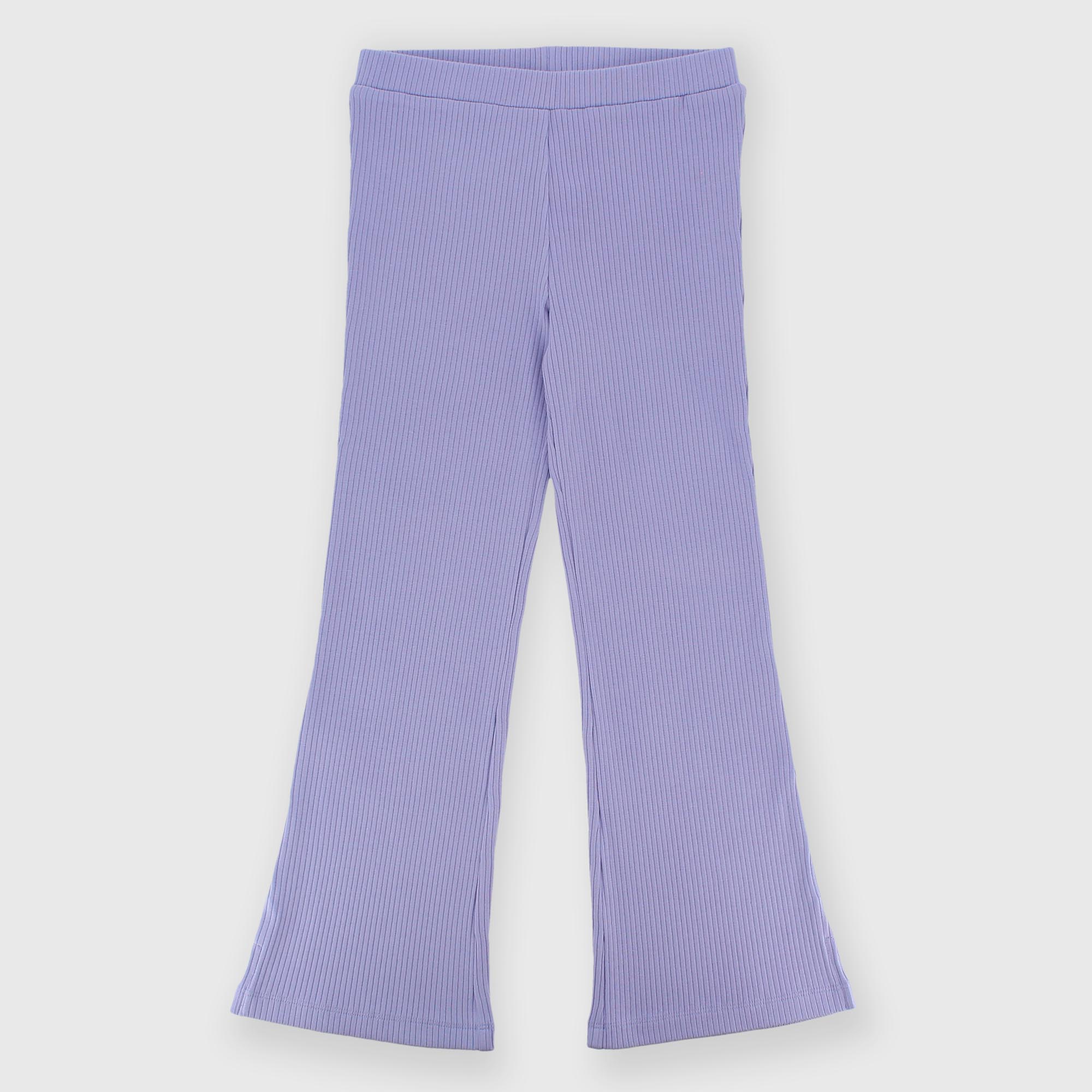 Rib leggings for girl purple