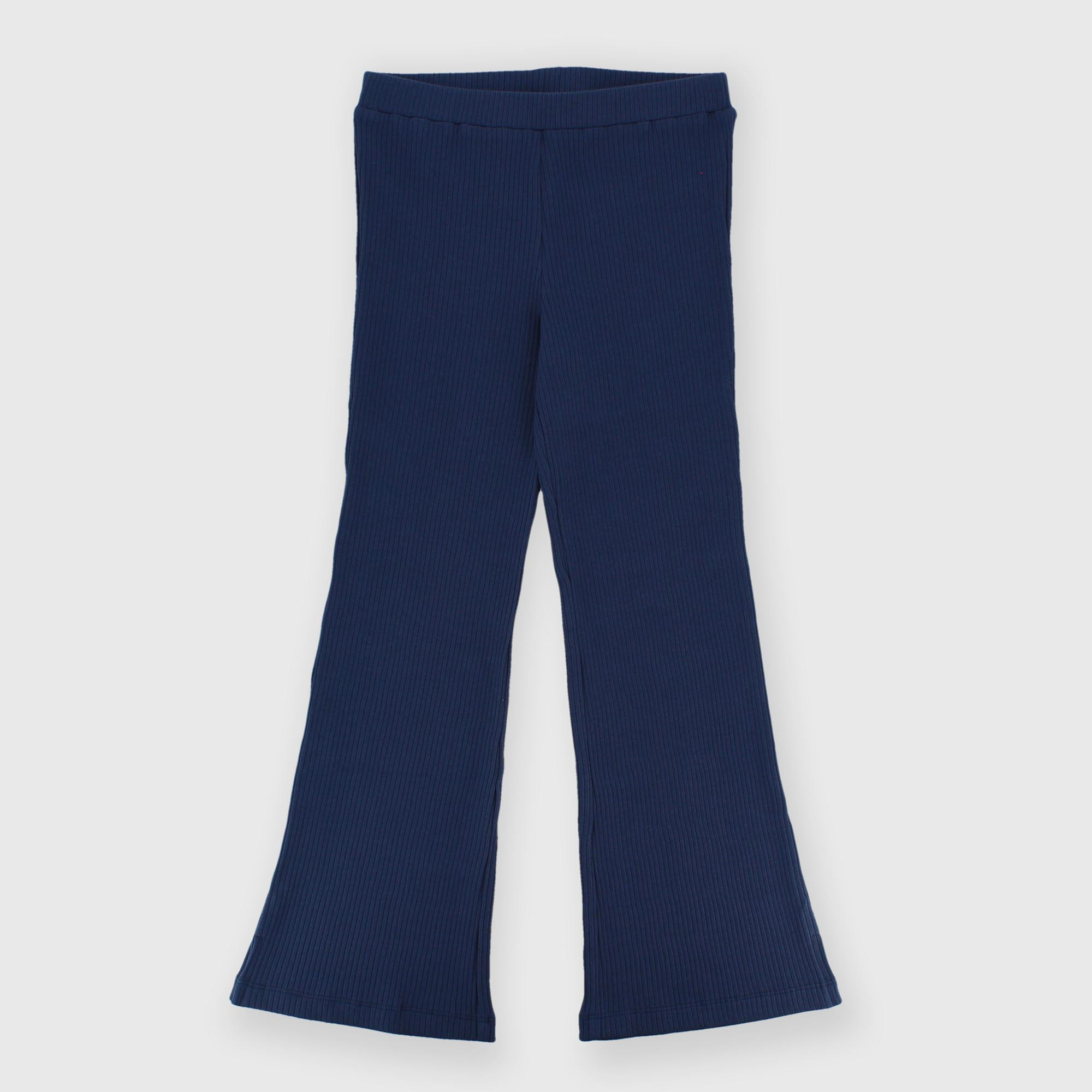 Rib leggings for girl blue